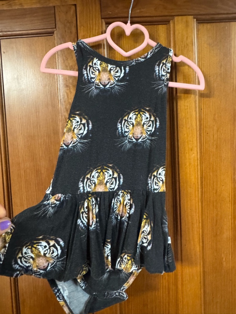 Bums & Roses Black Tiger Racerback Dress